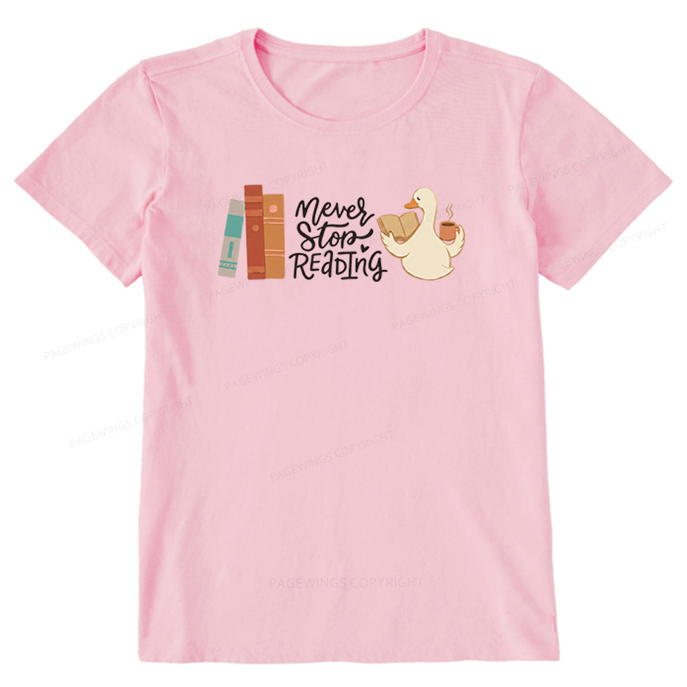 Pagewings Never Stop Reading Unisex Classic T-shirt