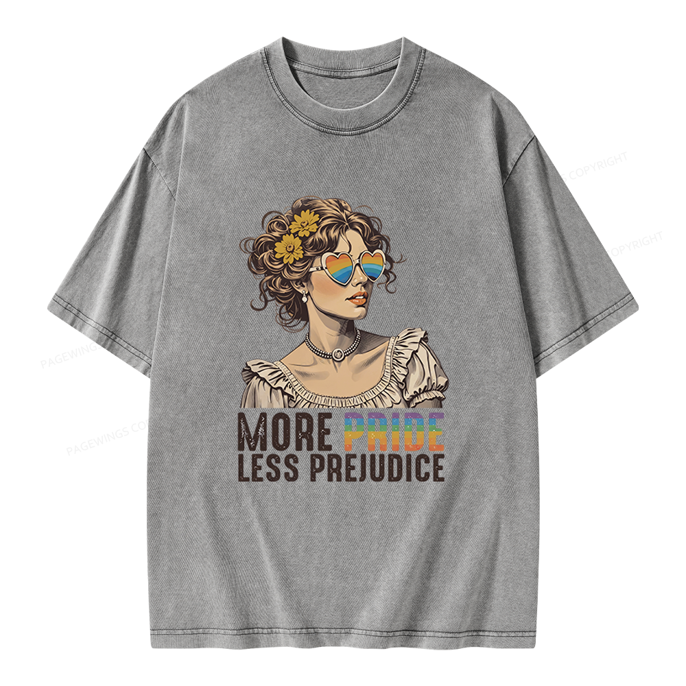 Pagewings More Pride Less Prejudice Unisex Washed T-shirt