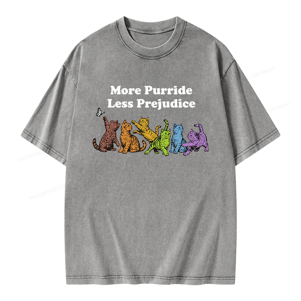 Pagewings More Purride Less Prejudice Unisex Washed T-shirt