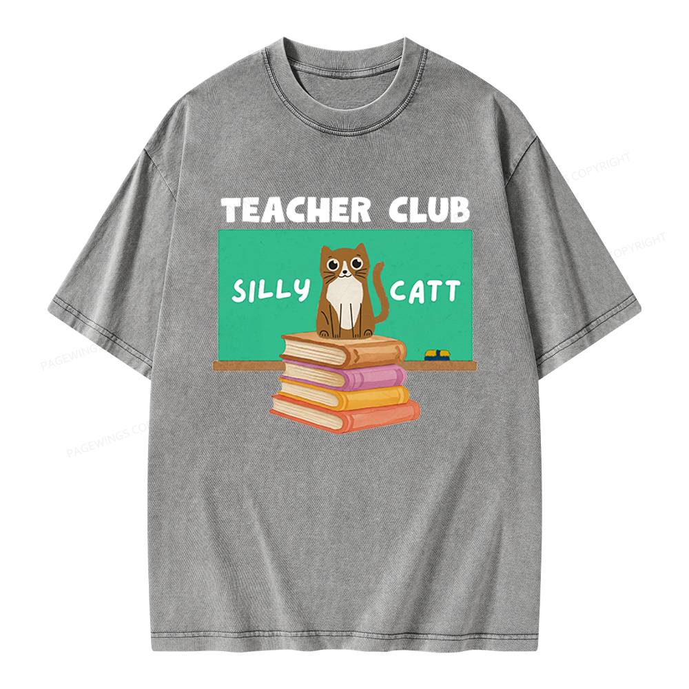 Pagewings Teacher Club Unisex Washed T-shirt