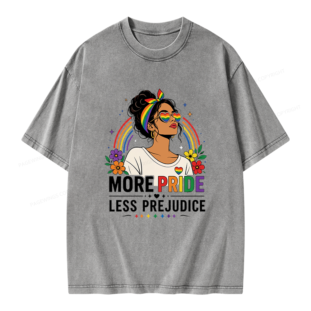 Pagewings More Pride Less Prejudice Unisex Washed T-shirt