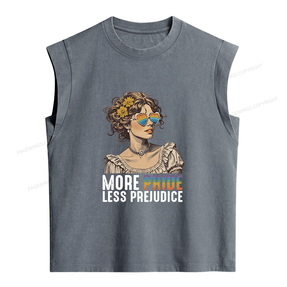 Pagewings More Pride Less Prejudice Women's Washed Tank Top