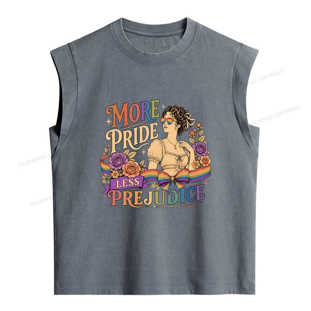 Pagewings More Pride Less Prejudice Women's Washed Tank Top