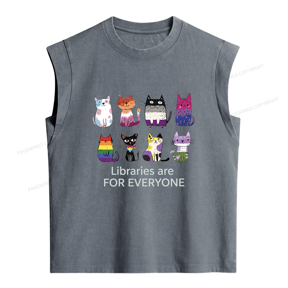 Pagewings LGBTQ Pride Cats Women's Washed Tank Top