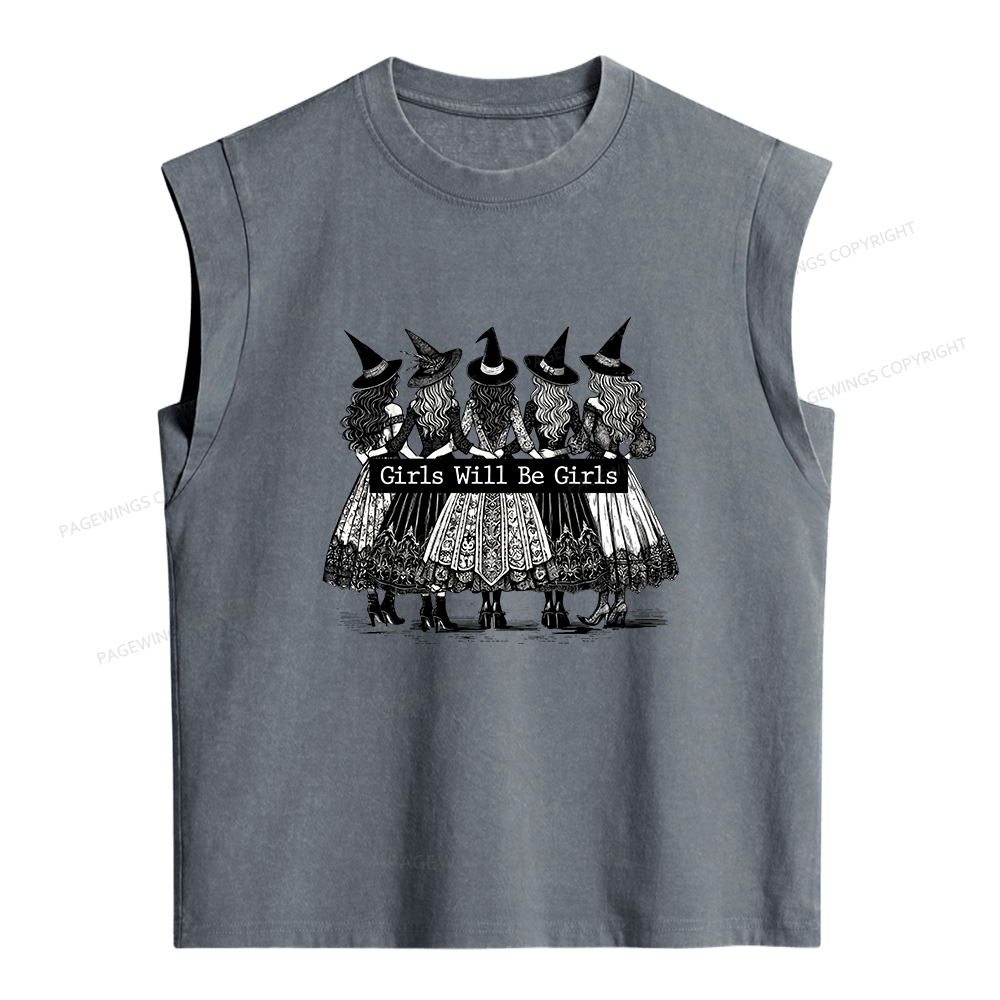 Pagewings Girls Will Be Girls Women's Washed Tank Top