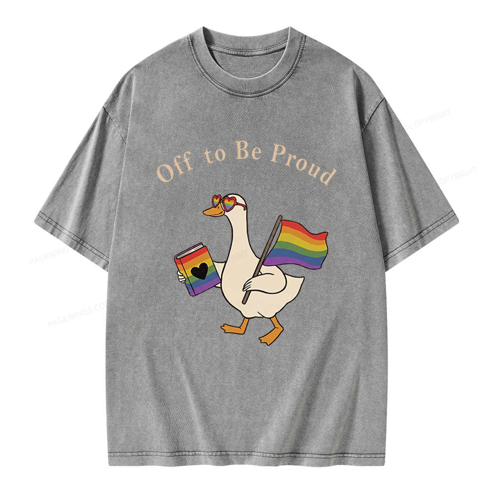 Pagewings Off To Be Pride Unisex Washed T-shirt