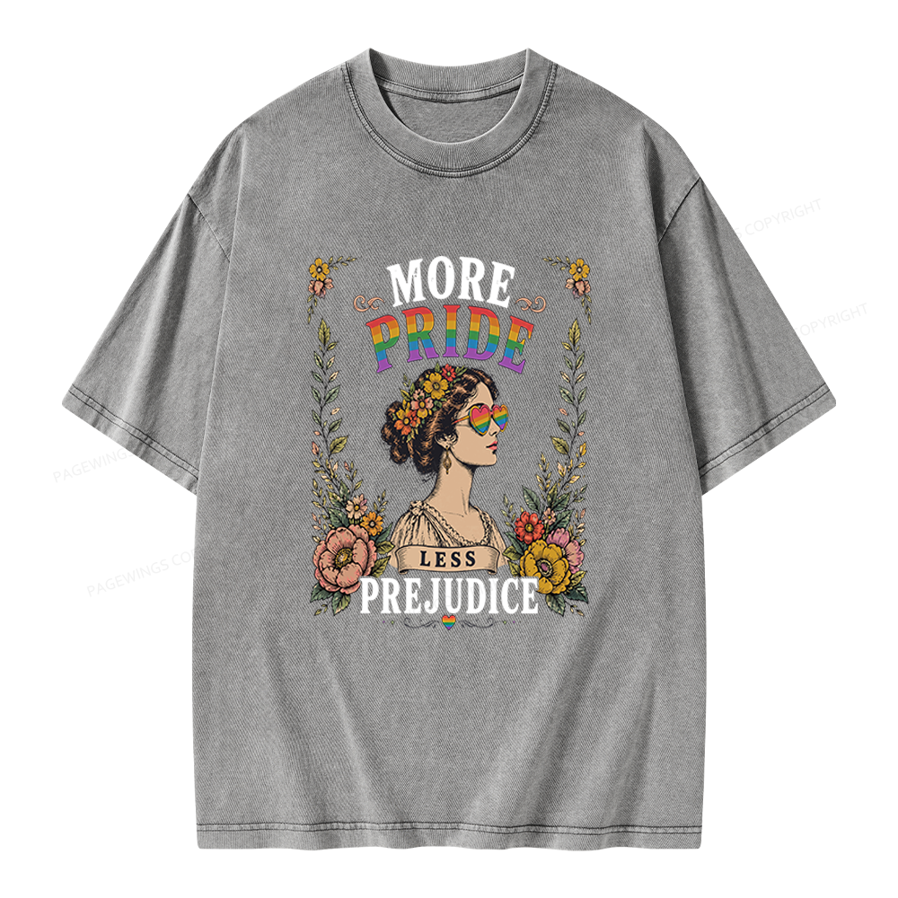 Pagewings More Pride Less Prejudice Unisex Washed T-shirt