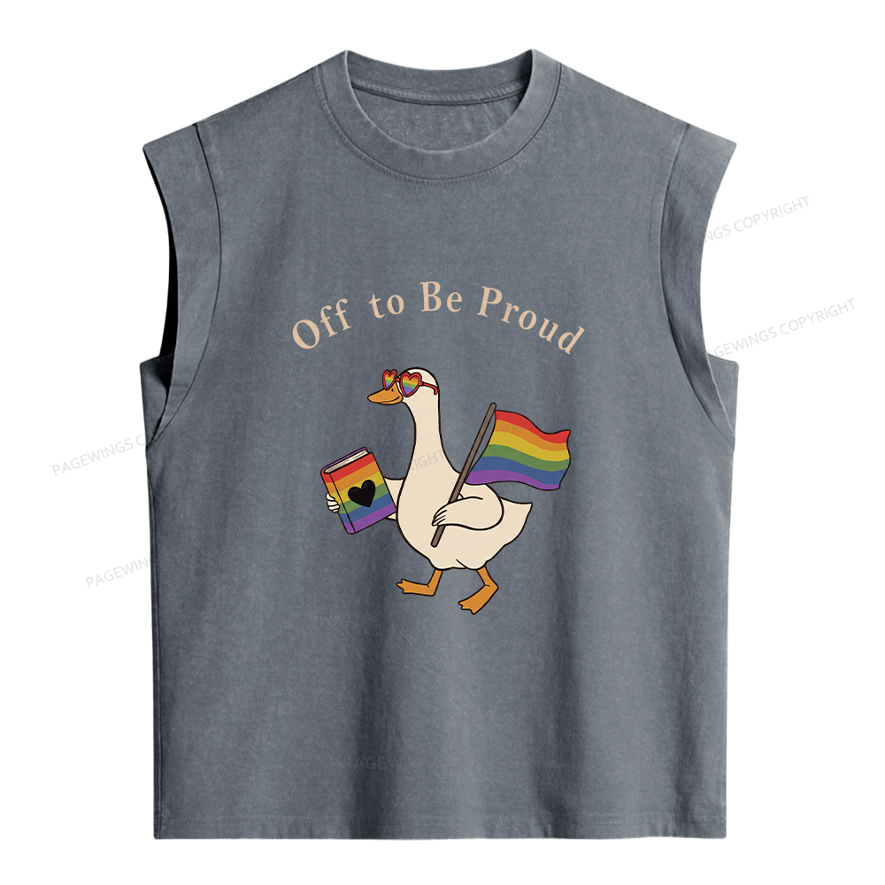 Pagewings Off To Be Proud Women's Washed Tank Top