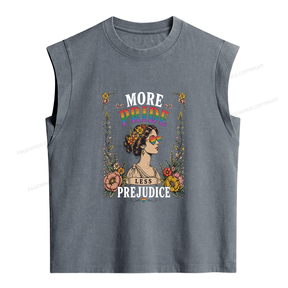 Pagewings More Pride Less Prejudice Women's Washed Tank Top