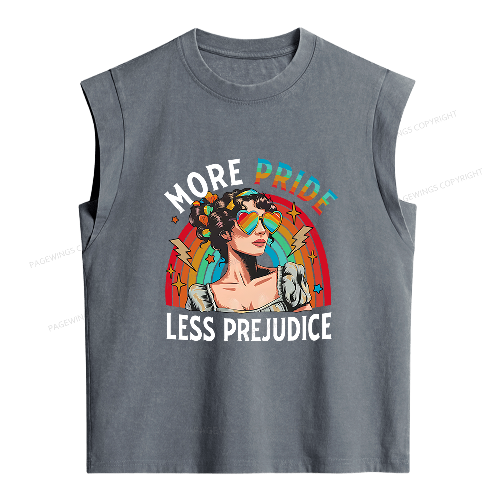 Pagewings More Pride Less Prejudice Women's Washed Tank Top