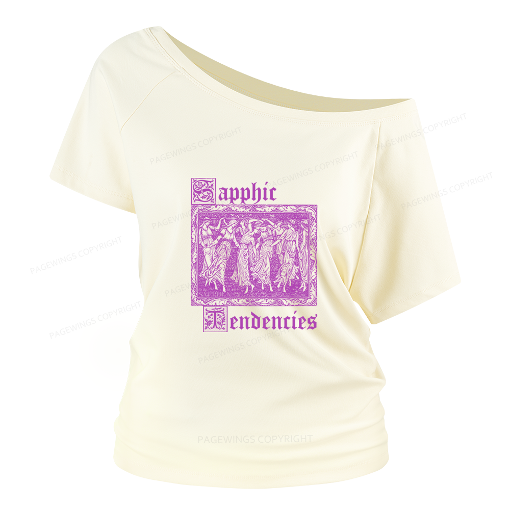 Pagewings Sapphic Tendencies Women Off Shoulder T-shirts