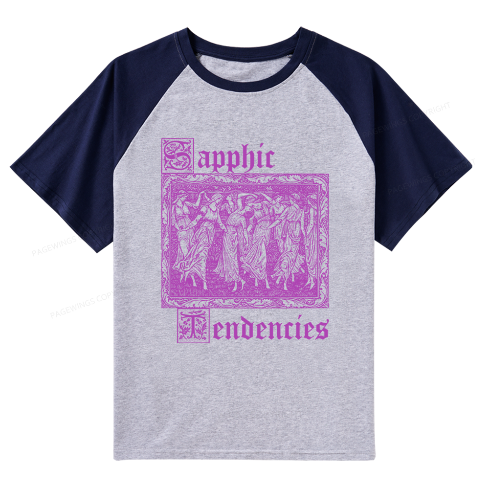 Pagewings Sapphic Tendencies Raglan T-shirt