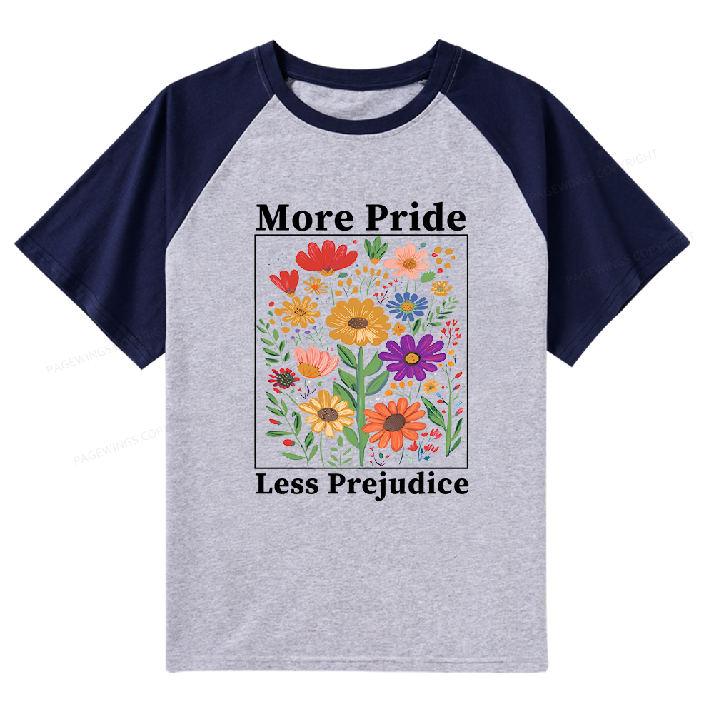 Pagewings More Pride Less Prejudice Raglan T-shirt