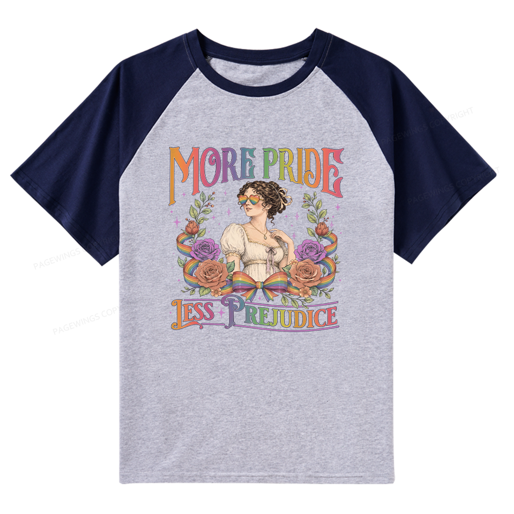 Pagewings More Pride Less Prejudice Raglan T-shirt