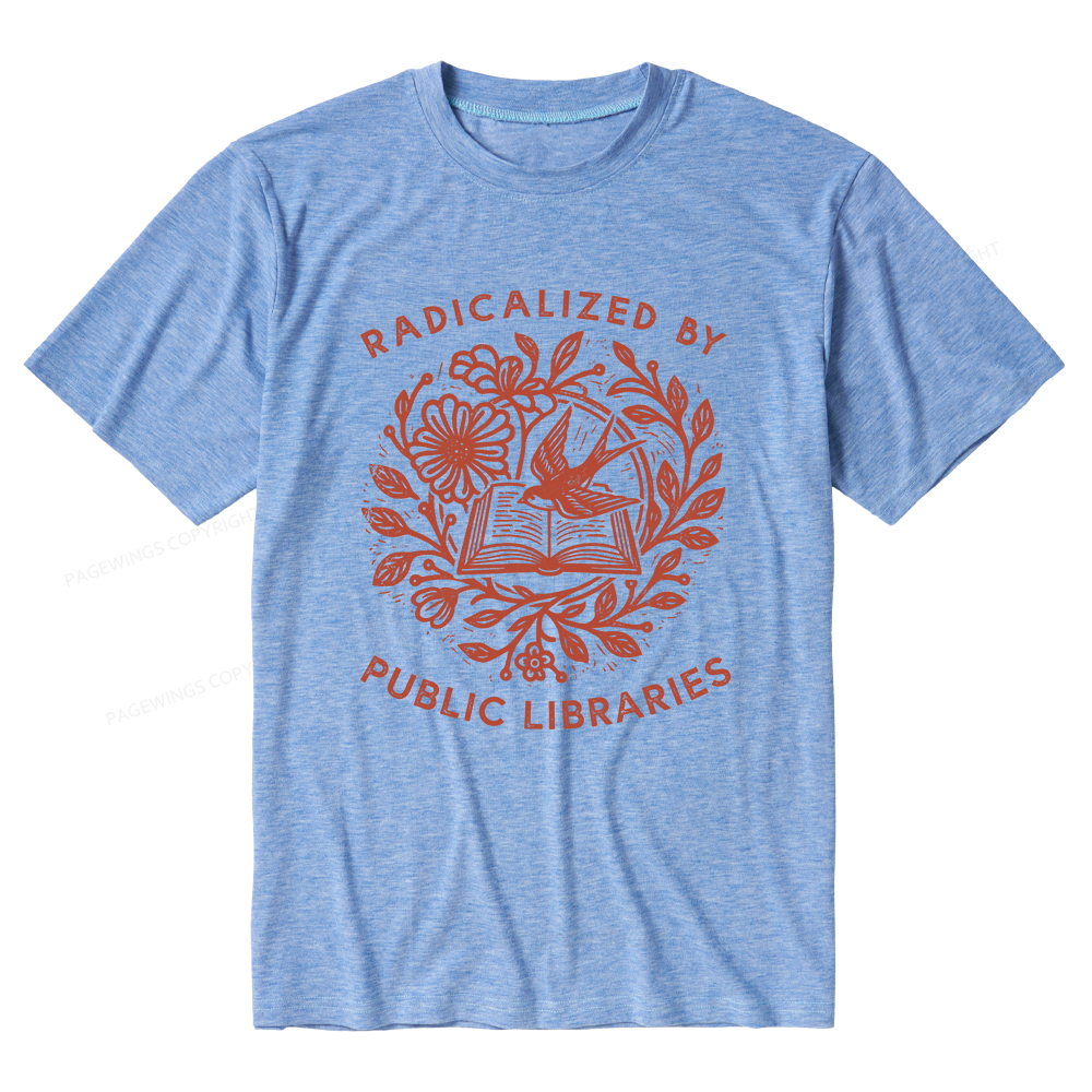 Pagewings Soft Radicalized By Public Libraries Unisex Heather T-Shirt