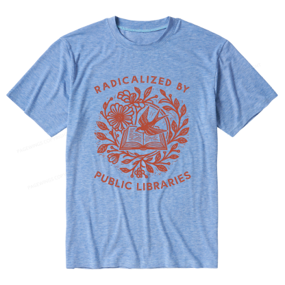 Pagewings Soft Radicalized By Public Libraries Unisex Heather T-Shirt