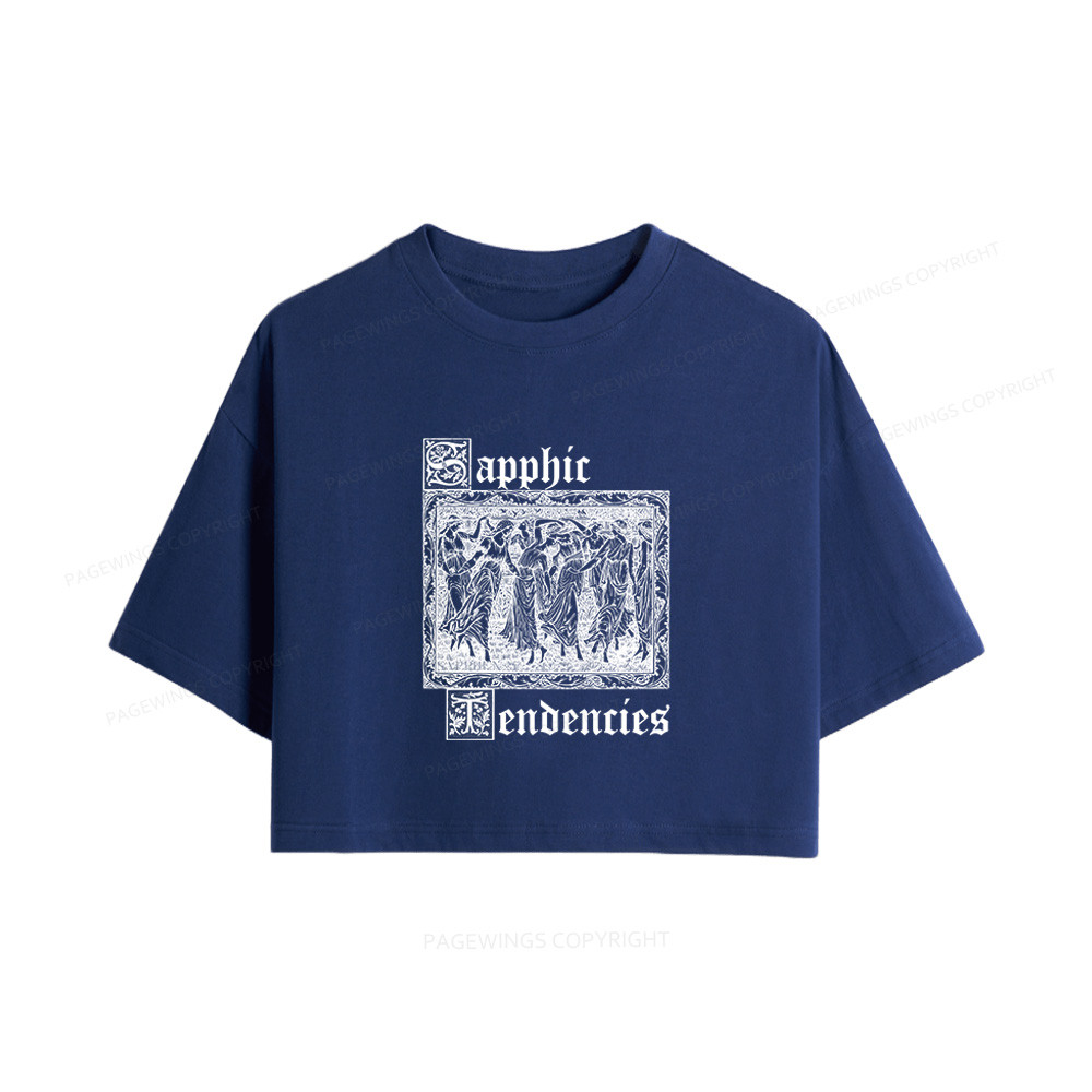 Pagewings Sapphic Tendencies Women Crop Tops