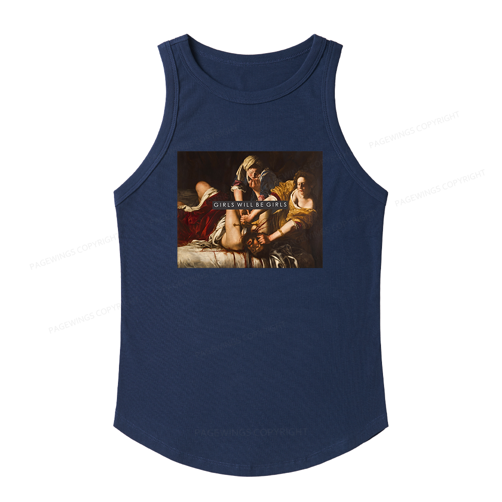 Pagewings Slim Fit Girls Will Be Girls  Women's Fitted Tank Top 