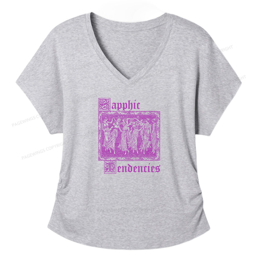 Pagewings Sapphic Tendencies Soft Women's Modal V-neck T-shirt