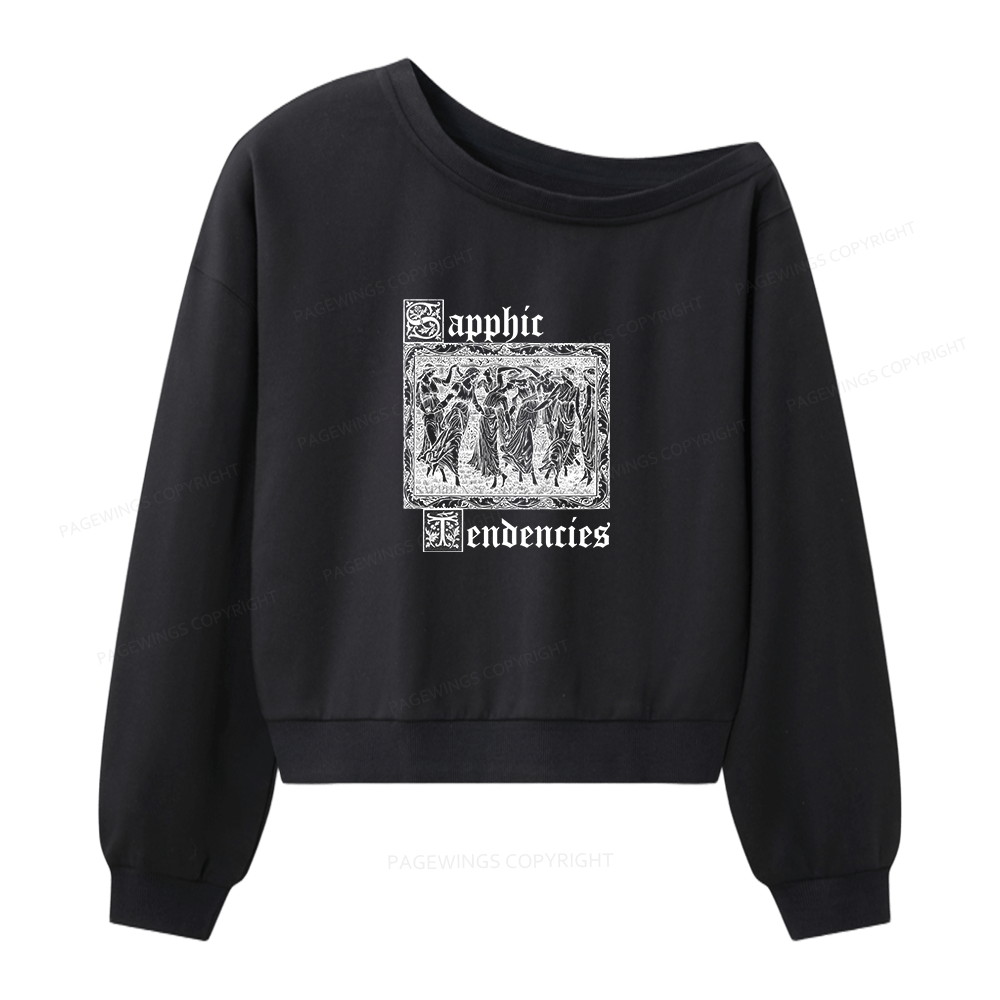 Pagewings Sapphic Tendencies Women Off Shoulder Sweatshirt