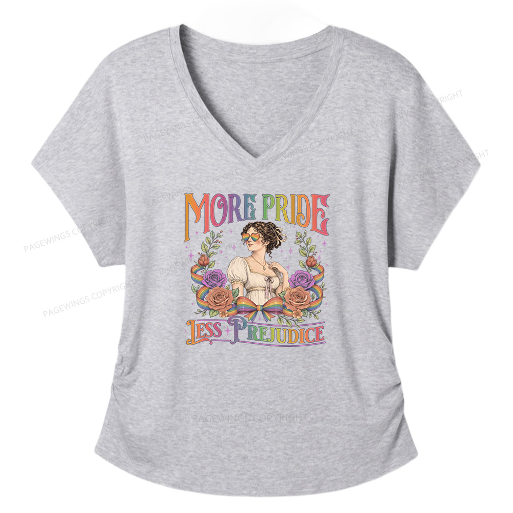 Pagewings More Pride Less Prejudice Soft Women's Modal V-neck T-shirt