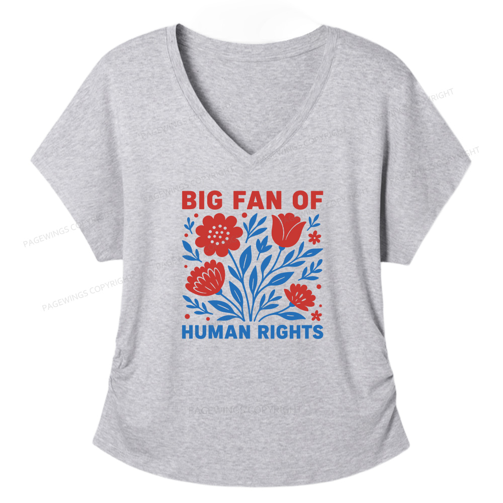 Pagewings Big Fan Of Human Rights Soft Women's Modal V-neck T-shirt  