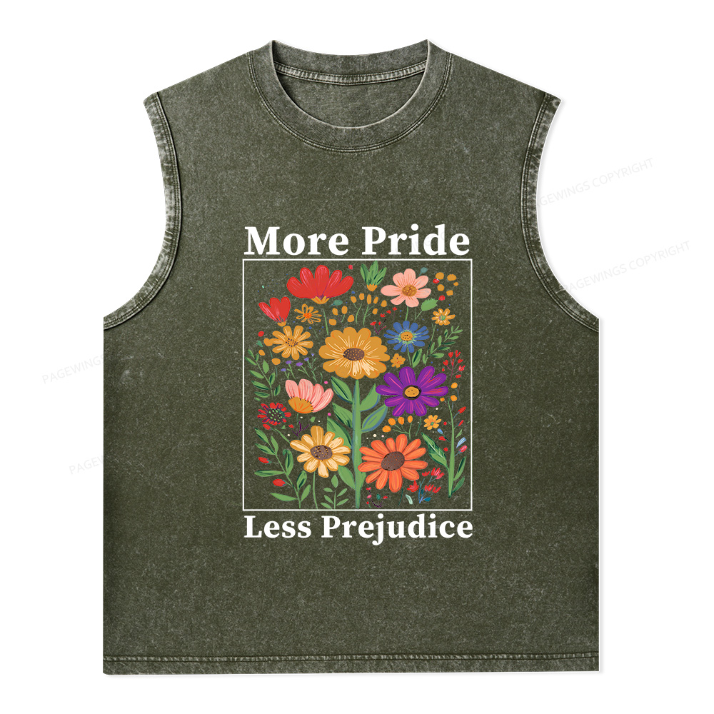 Pagewings Pagewings More Pride Less Prejudice Unisex Washed Tank Top