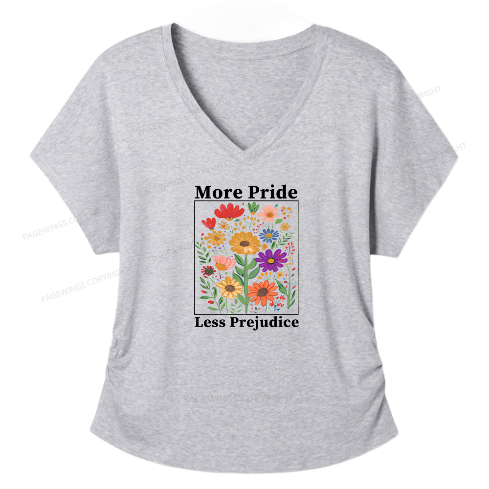Pagewings Pagewings More Pride Less Prejudice Soft Women's Modal V-neck T-shirt  