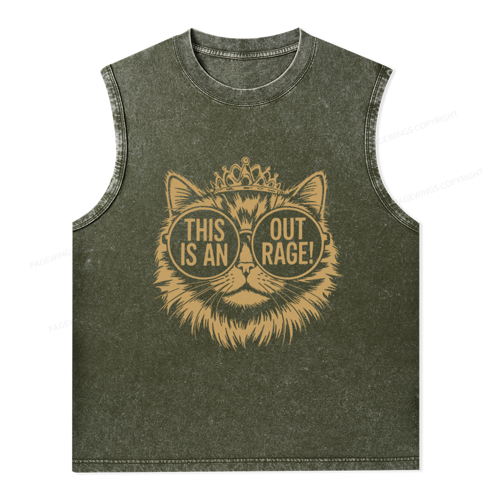 Pagewings This Is An Outrage Unisex Washed Tank Top