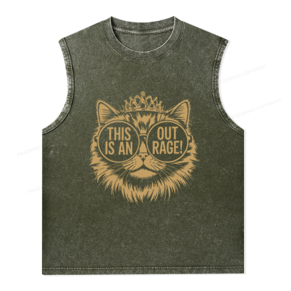 Pagewings This Is An Outrage Unisex Washed Tank Top