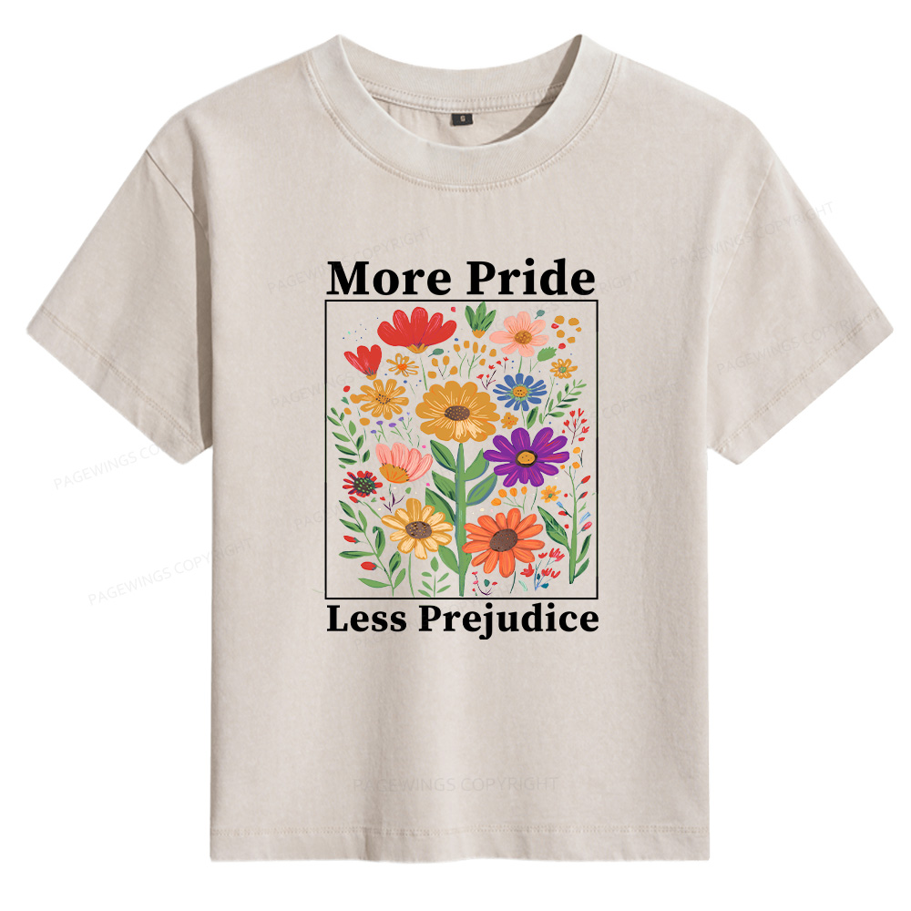 Pagewings More Pride Less Prejudice Women's Washed T-shirt