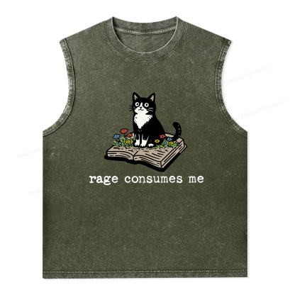 Pagewings Rage Consumes Me Unisex Washed Tank Top