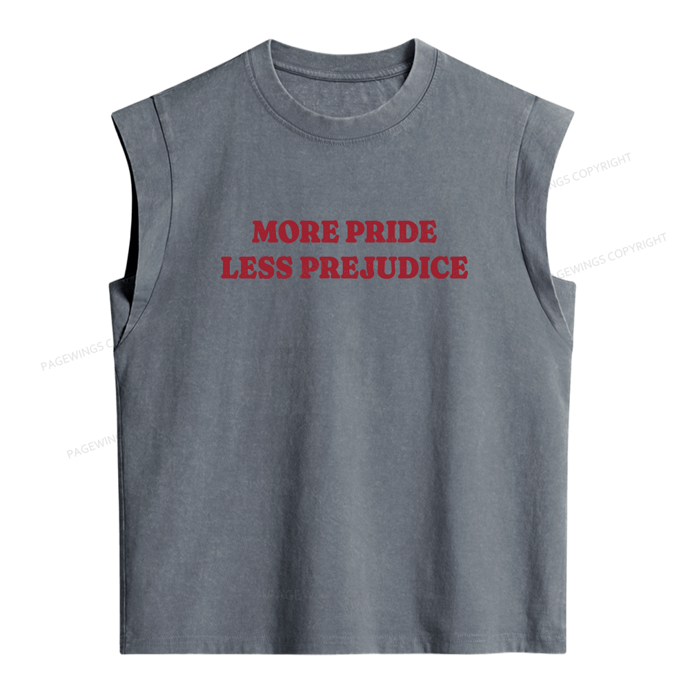 Pagewings More Pride Less Prejudice Women's Washed Tank Top