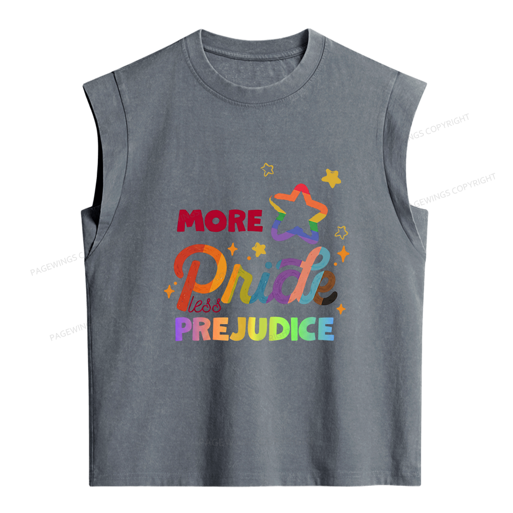 Pagewings More Pride Less Prejudice Women's Washed Tank Top