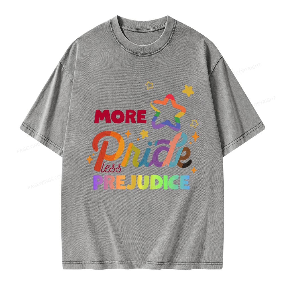Pagewings More Pride Less Prejudice Unisex Washed T-shirt