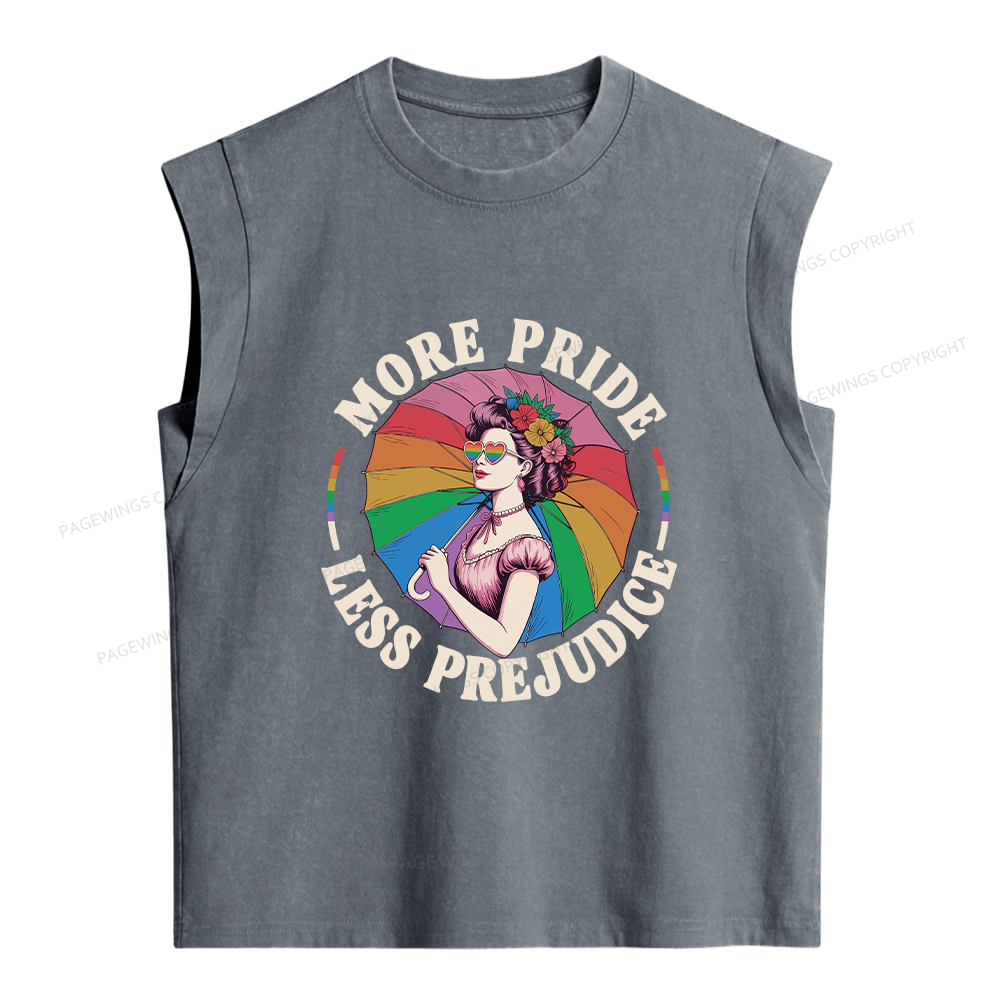 Pagewings More Pride Less Prejudice Women's Washed Tank Top