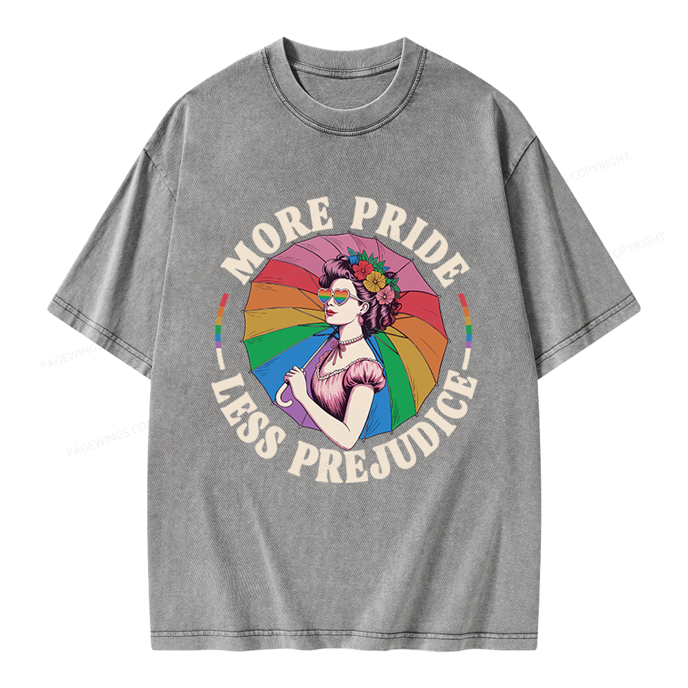 Pagewings More Pride Less Prejudice Unisex Washed T-shirt