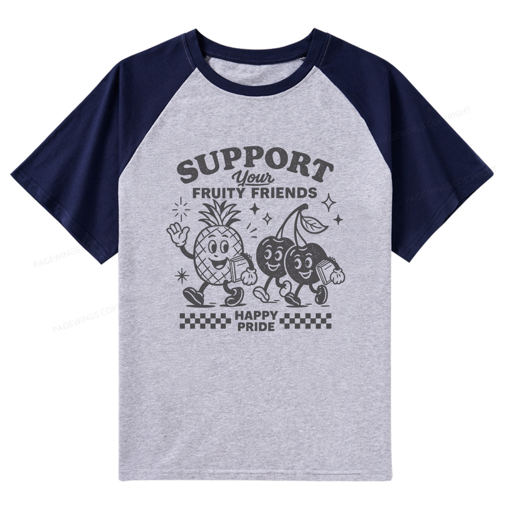Pagewings Fruity Friends Raglan T-shirt