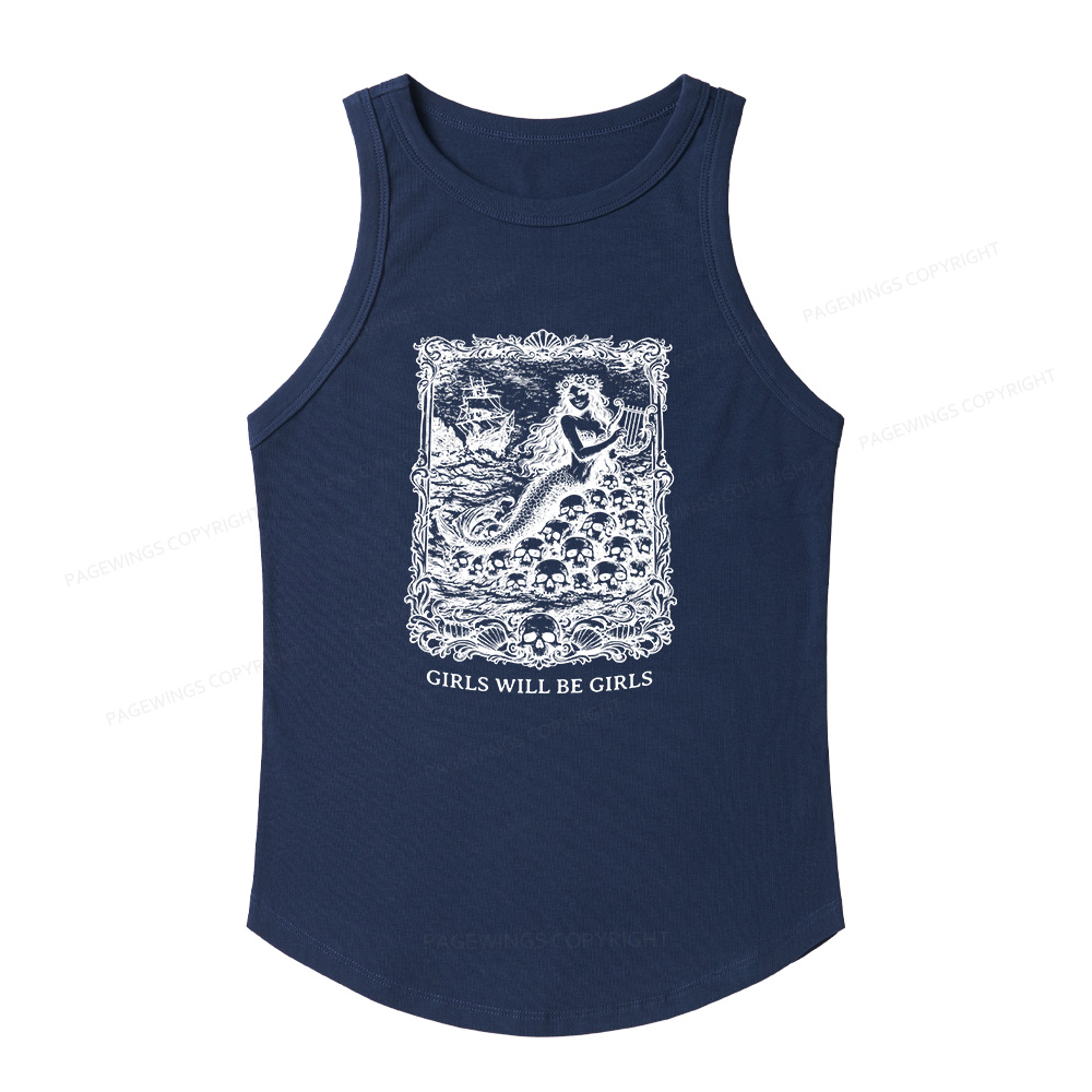 Pagewings Slim Fit Girls Will Be Girls Women's Fitted Tank Top 