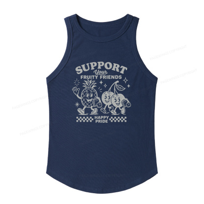 Pagewings Slim Fit Fruity Friends Women's Fitted Tank Top 