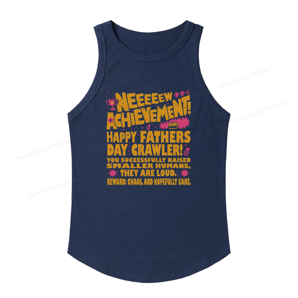 Pagewings Slim Fit Dad Achievement Women's Fitted Tank Top 