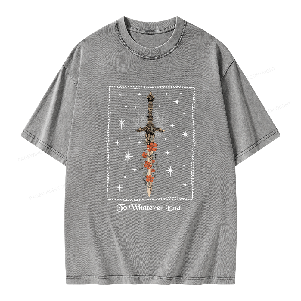 Pagewings To Whatever End Unisex Washed T-shirt