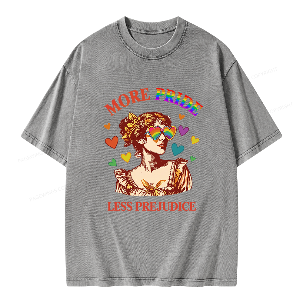 Pagewings More Pride Less Prejudice Unisex Washed T-shirt