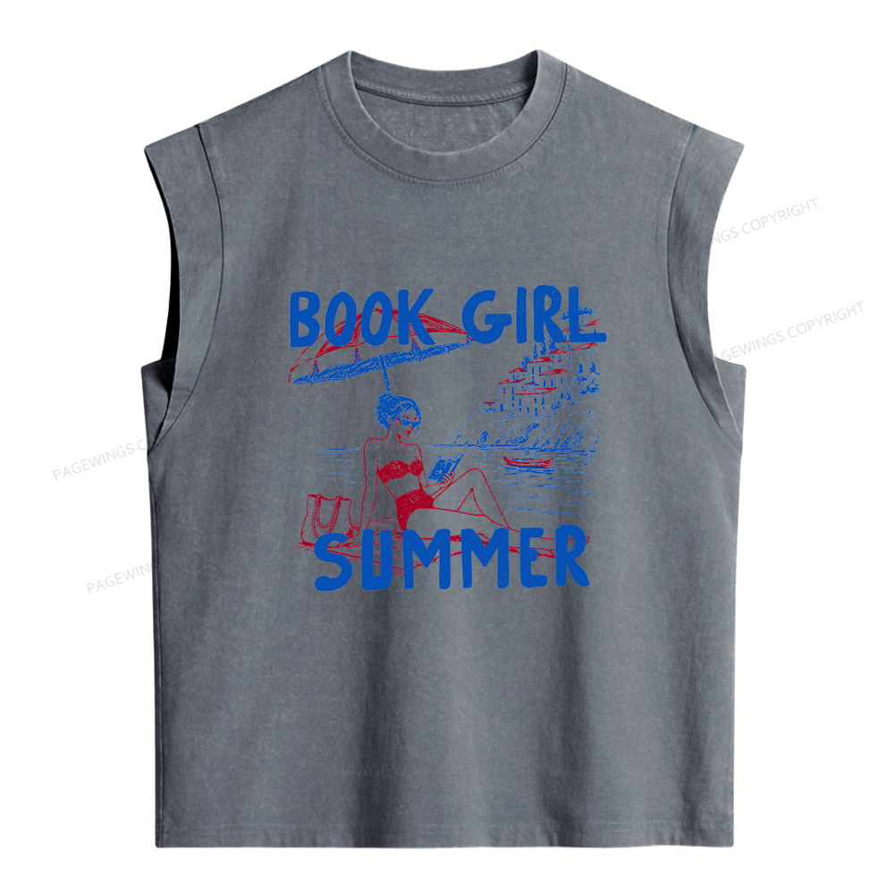 Pagewings Book Girl Summer Women's Washed Tank Top