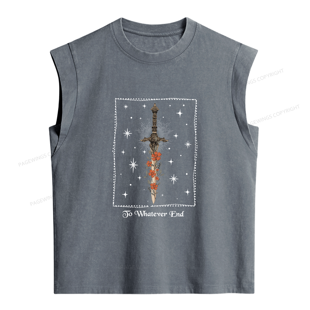 Pagewings To Whatever End Floral  Women's Washed Tank Top