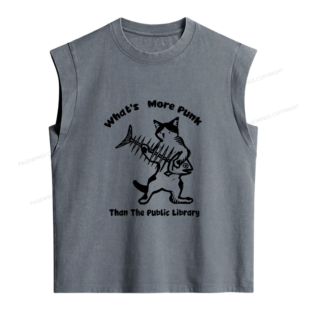 Pagewings What's More Punk Than The Public Library Women's Washed Tank Top