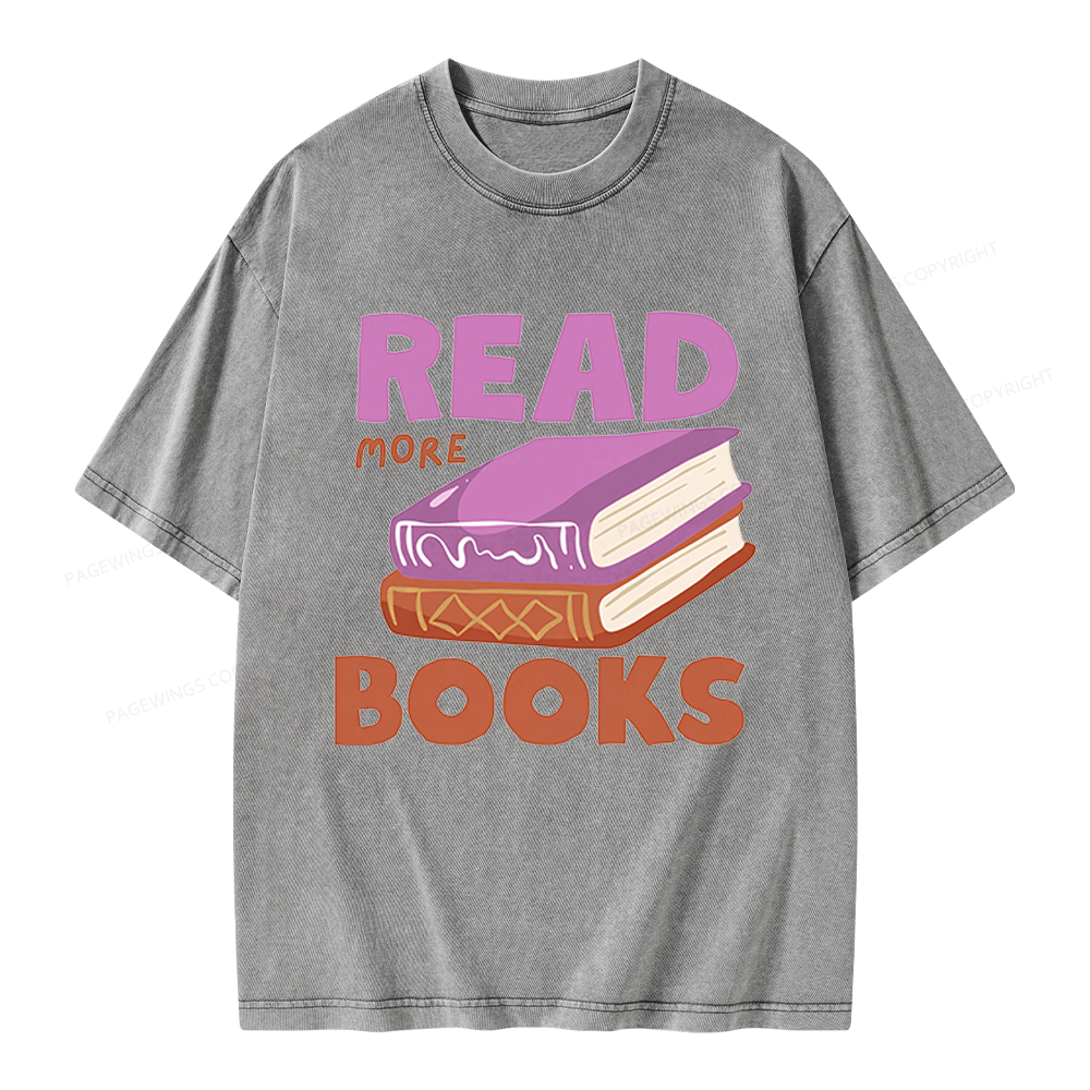 Pagewings Read More Books Unisex Washed T-shirt
