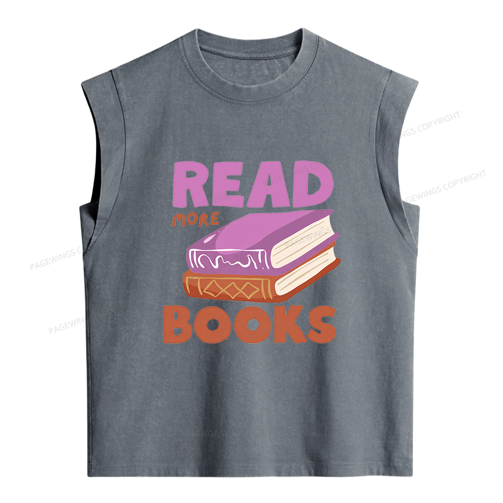 Pagewings Read More Books Women's Washed Tank Top