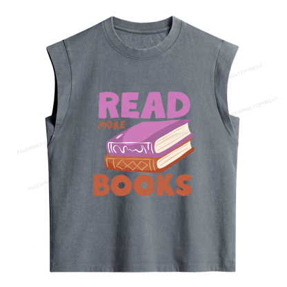 Pagewings Read More Books Women's Washed Tank Top