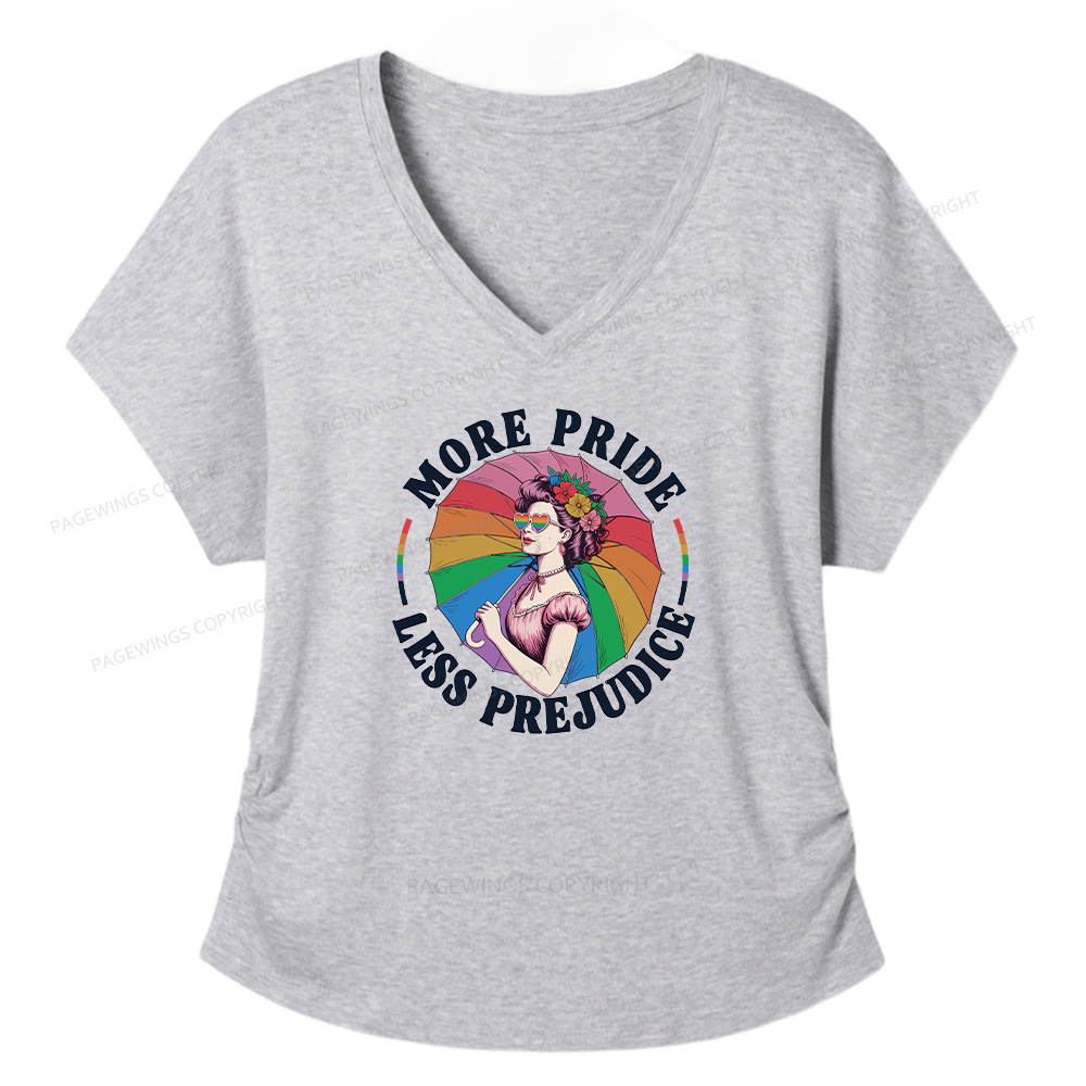 Pagewings More Pride Less Prejudice Soft Women's Modal V-neck T-shirt  